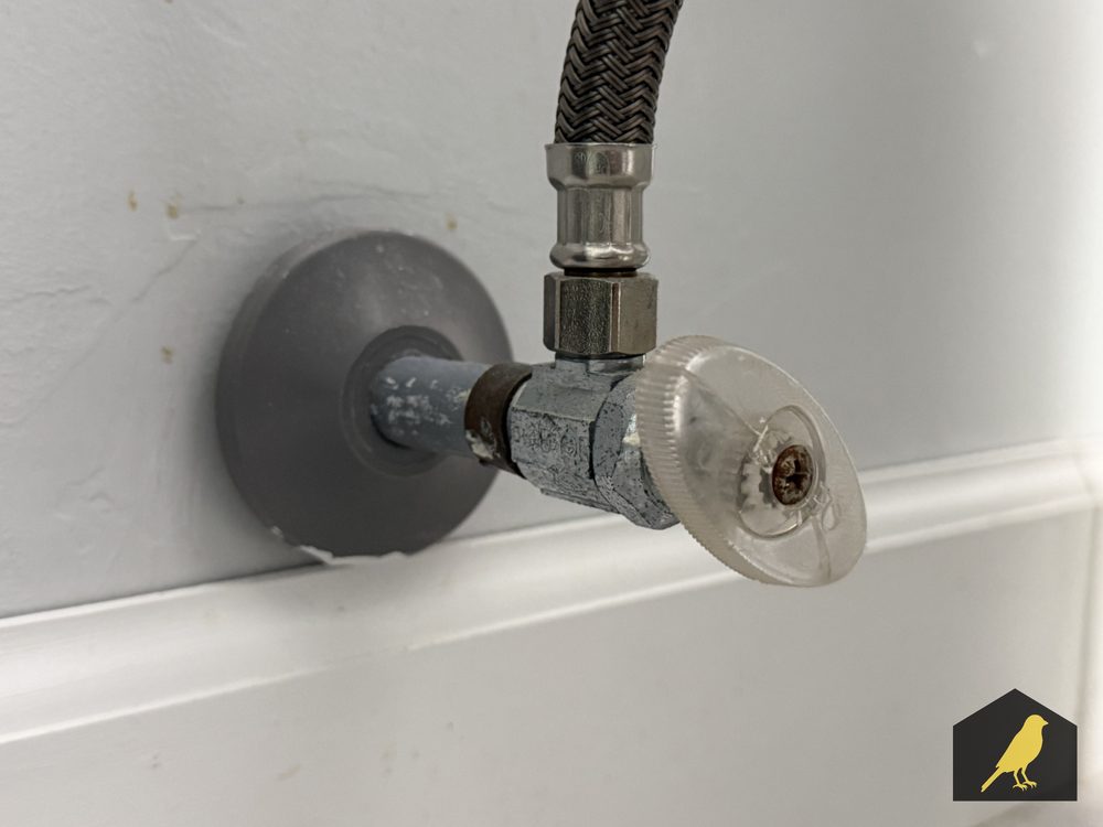 Polybutylene stub-out behind a shutoff valve