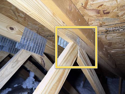 Missing connector plate and split web member